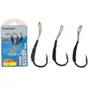3PK Surecatch Short Length Jigging Assist Hooks Rigged with Mustad Hooks Sz 2/0