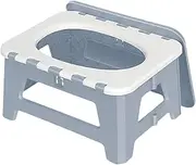 kowaku Portable Toilet Emergency Ergonomic Multipurpose with Cover Foldable Potty Outdoor Toilet for Camping Beach Long Trips Boat, S Gray