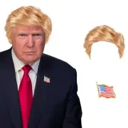 Funny Celebrity Wig Presidential Candidate Political Donald wig with pin