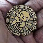 Lucky Cat Manifestation Coin – Law of Attraction Tool with Yin-Yang Design for Prosperity, Good Luck & Positive Energy