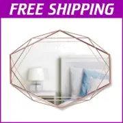 Prisma Copper Plated Geometric Wall Mirror - Modern Decor for Any Room