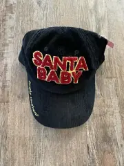 NWT Simply Southern Santa Baby Black With Red Gold Lettering Baseball Hat
