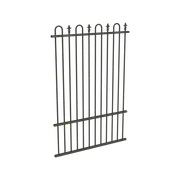 ProtectorAl 350 - 1200 x 1800mm Woodland Grey Aluminium Loop And Spear Pool Fence Panel With Mid Rail