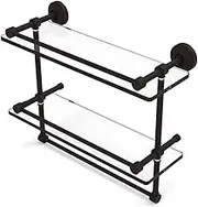 Allied Brass WP-2TB/22-GAL-ORB Wp 2 Tb Gal Inch Gallery Double Towel Bar Glass Shelf, 22 Inch, Oil Rubbed Bronze