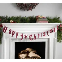 在飛比找ETMall東森購物網優惠-哈利波特的復古圣誕節掛串HAPPY CHRISTMAS字母毛
