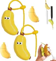 Banana Toothbrush Cover- with Toothpaste Dispenser, Banana Toothbrush Holder, Tooth Brush Cover Cap, Tooth Brush Travel Case Protector, Portable Toothbrushprotector Cap Brush Pod Case (Yellow 2pcs)