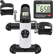 GOREDI Under Desk Bike Pedal Exerciser, Portable Mini Exercise Bike with LCD Display for Home/Office, Desk Cycle for Leg/Arm with Handle, Leg Exerciser While Sitting for Seniors