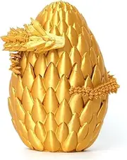 3D Printed Articulated Dragon Egg,Dragon Eggs with Dragon Inside (Scales Golden)