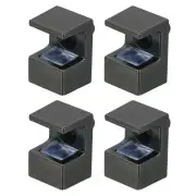 4 Pcs Glass Shelf Brackets, Zinc Alloy Glass Clamp for 7mm, Black
