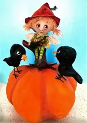 Cloth Folk Art Doll Pattern "Fairy and Crows" By Susan Barmore