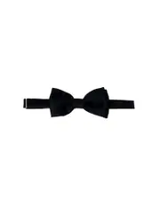 Silk Clip Tie - Black Plain - Black