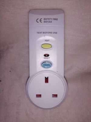 Plug-In RCD Adaptor - PRO ELEC, RCD 13 Amp UK Mains Socket Plug Power Adapter