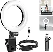 [NEEWER] Basics 5" Ring Light for Video Conference Lighting, Clip on Light Kit with Desk Tripod for Monitor Laptop Computer Zoom Call Live Streaming Remote Working Learning Video Recording, BR60