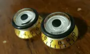4 Guitar You 18 Spline Speed Grip Top Hat Knobs.. Gold/Pearl White/Black.. JAT