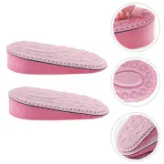 2Pairs Invisible Height Increase Insoles For Comfort Sports Shoes Pink