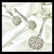 JBK Jaqueline Kennedy Crystal Necklace & Earrings Demi-Parure Camrose & Kross