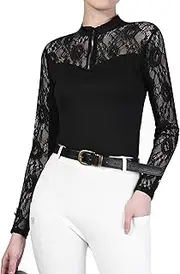 [Harrison Howard] Rider Lace Long Sleeve Show Shirt Breathable Comfortable Top