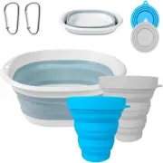 XIANZHAO 3In1 Collapsible Washing up Bowl and Foldable Cups Set,Portable Wash...
