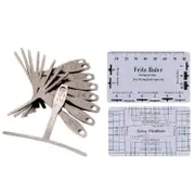 Guitar Luthier Measuring Tools Kit Set String Action Ruler, 9 Understring Radius Gauge for Guitar Re Silver