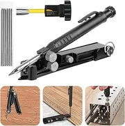 Multi-function Scribing Tool Upgraded - Construction Pencil - Aluminum Alloy Scribe With Deep Hole, DIY Woodworking Gauge Scriber Line Maker Measuring (Pencil)