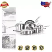 Efficient 10-Piece Stainless Steel Cookware Set for Induction & Gas Stovetops