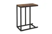 Giantex 64cm C-Shaped End Table High Side Table w/Metal Frame Brown