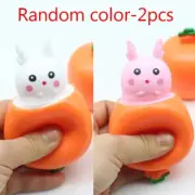2Pcs Squishy Carrot Rabbit Squeeze Telescopic Toys Kids Children'S Radish Rabbit