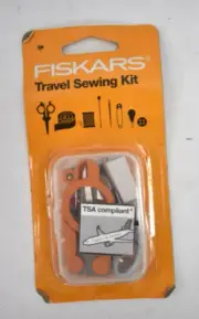 Fiskars Travel Sewing Kit 27 Piece Set w Folding Scissors Compact Pack