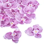 20Pcs 3.9" Artificial Silk Butterfly Orchid Flower Heads for DIY, Purple