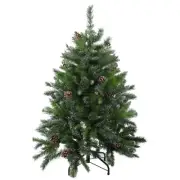 Northlight 4' Snowy Delta Pine with Pine Cones Artificial Christmas Tree - Unlit