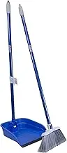 Quickie Stand & Store, Upright Broom and Dustpan Set, 35 Inch Height, for Use in Home, Kitchen, Office, Lobby, and Outdoors,Blue