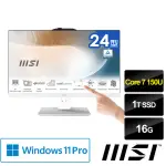 【MSI 微星】24型CORE 7 觸控液晶電腦(INTEL CORE 7 150U/16G/1T SSD/W11P/MODERN AM242TP 1M-1061TW)