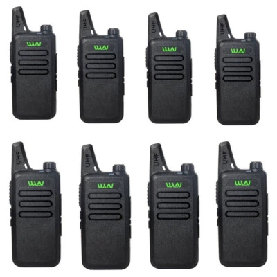 8pcs WLN KD-C1 UHF 400-470 MHz MINI handheld transceiver two way Ham Radio Black