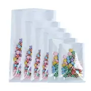 100 White OPP Plastic Clear Window Flat Open Fill Heat Sealable Sample Bags