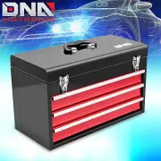 20" 3 Drawers Flat Top Steel Portable Hand Carry Multiple Storage Tool Box Red
