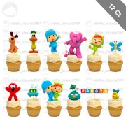 12 Pocoyo Cupcake Topper Food Pick Favor Party Birthday Kid