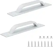 Set of 2 NUZAMAS Aluminum Alloy Sliding Door Handles, Fire Door Handles, Cabinet Door Handles, Pull Push Open, 20cm X 4cm (7.8 inch X 1.5 inch), Silver Color