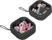 Hair Tie Organizer, Portable Hair Accessories Storage Can Be Stackable Or Hung On The Wall, Small Items Holder Hair Tie Organizer for Jewelry Hair Stuff Hair Clip Cotton Swab (Black, Pack of One)