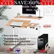 Artiss Laptop Desk Laptop Table Portable Mobile Desk Sit Stand Height Adjustable