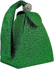 [HUANG ZHUANG] Women Rhinestone Unique Evening Bag Triangle Handbag Wristlet Clutch Purse Wrist Bag