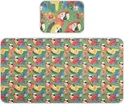 Cartoon Cute Color Parrot Cooling Baby Bed Mattress 28" x 52" Absorbent Bed Pads for Kids for Kids, Adult