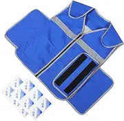 GLEAVI 1set Cooling Vest with Ice Packs Reusable Waistcoat for Men Women Lightweight Portable Design for Hot Weather Activities Plus