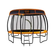 Kahuna Trampoline 12 Ft With Basket Ball Set And Roof Cover - Orange