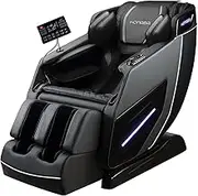 HOMASA 4D Massage Chair Zero Gravity Full Body Shiatsu Electric Recliner Heated Foot Massager Airbag Bluetooth Speaker Grey