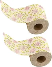 Baluue Rose Print Paper Rolls 2 Rolls Bamboo Elegant Bathroom Accessory for Guest Towels