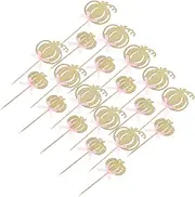 OFFSCH 20pcs Thanksgiving Pumpkin Picks Glitter Pumpkin Thanksgiving Cupcake Topper Pumpkin Cupcake Picks Pumpkin Dessert Topper Festival Party Decoration Creative Cake Decor Paper