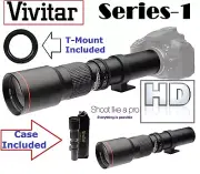 Ser-1 Vivitar 500mm Super HD Telephoto Lens For Canon EOS 6D 7D 7D Mark II 1D X