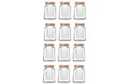 12PK Lemon & Lime Modena Glass Jar Square 475ml Rose Gold Lid Storage Container
