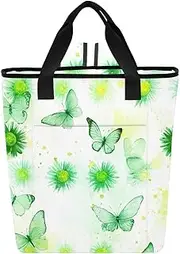 Cooler Bags Watercolor Butterflies Daisies Insulated Portable Cooler 36 Cans, Shopping Tote for Groceries