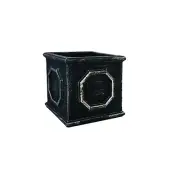Dark Grey 26x26x26cm Square Outdoor Pot Garden Planter Medium Indoor Plant Pots